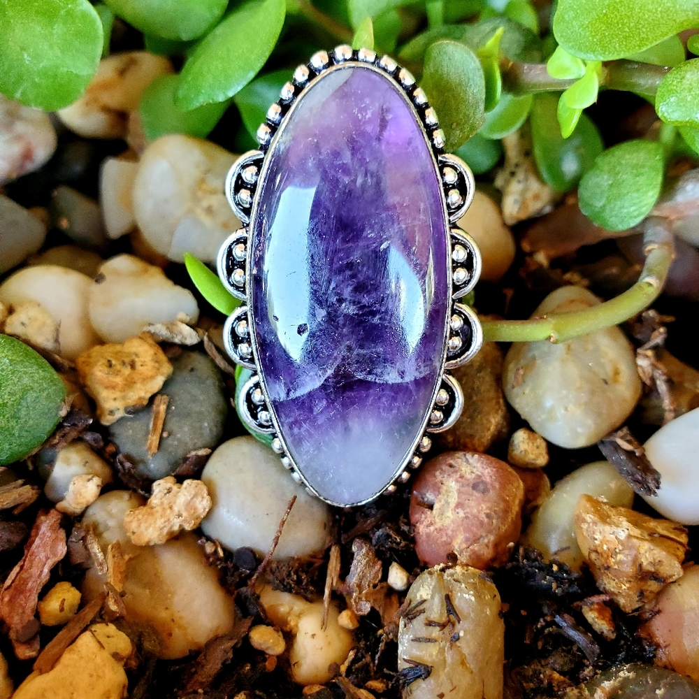 New Amethyst Lace 925 Silver Statement Ring. - Picture 2 of 12